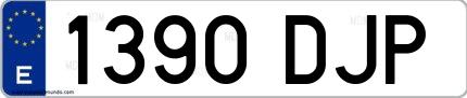 Ejemplo de matrícula española 1390 DJP
