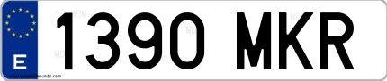 Ejemplo de matrícula española 1390 MKR