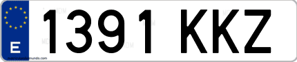 Ejemplo de matrícula de coche ordinaria 1391 KKZ