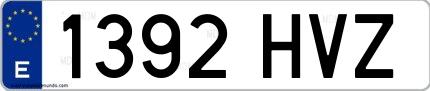Ejemplo de matrícula española 1392 HVZ