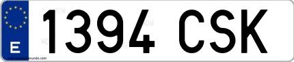 Ejemplo de matrícula española 1394 CSK