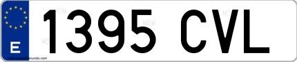 Ejemplo de matrícula española 1395 CVL