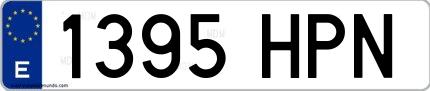 Ejemplo de matrícula española 1395 HPN