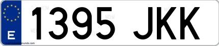 Ejemplo de matrícula española 1395 JKK