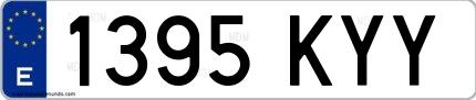 Ejemplo de matrícula española 1395 KYY