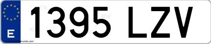 Ejemplo de matrícula española 1395 LZV
