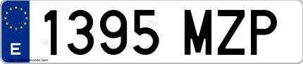 Ejemplo de matrícula española 1395 MZP