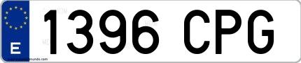 Ejemplo de matrícula española 1396 CPG