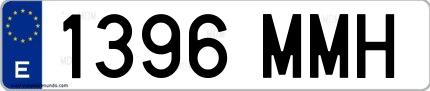 Ejemplo de matrícula española 1396 MMH