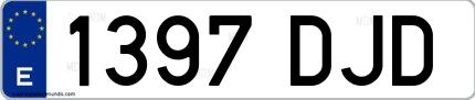 Ejemplo de matrícula española 1397 DJD