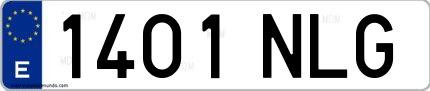 Ejemplo de matrícula española 1401 NLG