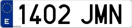 Ejemplo de matrícula española 1402 JMN