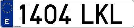 Ejemplo de matrícula española 1404 LKL