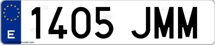 Ejemplo de matrícula española 1405 JMM