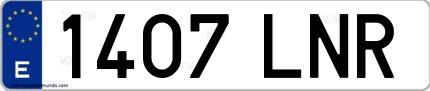 Ejemplo de matrícula española 1407 LNR