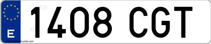 Ejemplo de matrícula española 1408 CGT