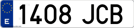 Ejemplo de matrícula de coche ordinaria 1408 JCB