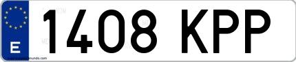 Ejemplo de matrícula española 1408 KPP