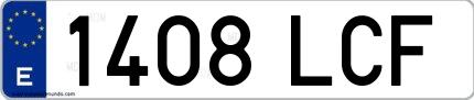 Ejemplo de matrícula española 1408 LCF
