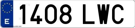 Ejemplo de matrícula española 1408 LWC