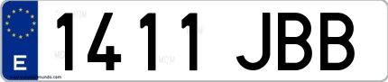 Ejemplo de matrícula española 1411 JBB