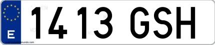 Ejemplo de matrícula española 1413 GSH