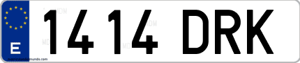 Ejemplo de matrícula de coche ordinaria 1414 DRK