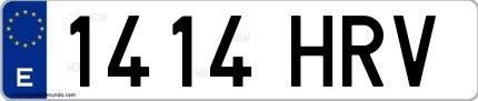 Ejemplo de matrícula española 1414 HRV