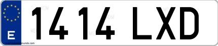 Ejemplo de matrícula española 1414 LXD