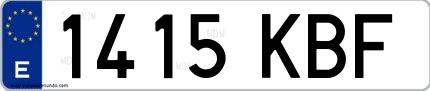 Ejemplo de matrícula española 1415 KBF