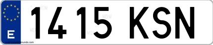 Ejemplo de matrícula española 1415 KSN