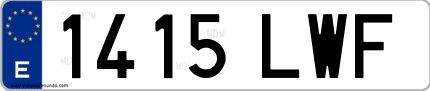 Ejemplo de matrícula española 1415 LWF