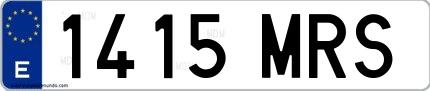 Ejemplo de matrícula española 1415 MRS
