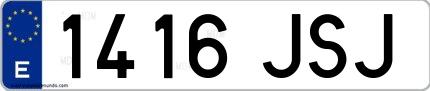 Ejemplo de matrícula española 1416 JSJ