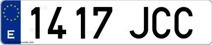 Ejemplo de matrícula española 1417 JCC