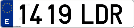 Ejemplo de matrícula de coche ordinaria 1419 LDR