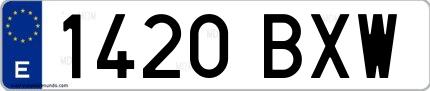 Ejemplo de matrícula española 1420 BXW