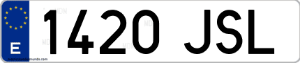 Ejemplo de matrícula de coche ordinaria 1420 JSL