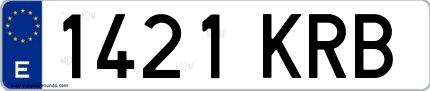 Ejemplo de matrícula española 1421 KRB