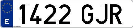 Ejemplo de matrícula de coche ordinaria 1422 GJR