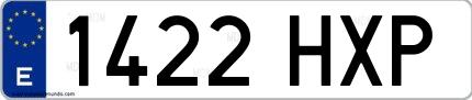 Ejemplo de matrícula española 1422 HXP