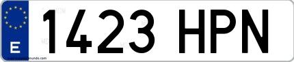 Ejemplo de matrícula española 1423 HPN
