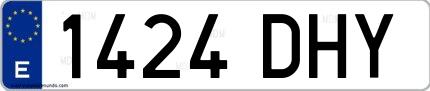 Ejemplo de matrícula española 1424 DHY