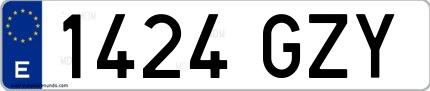 Ejemplo de matrícula española 1424 GZY
