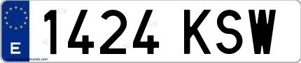 Ejemplo de matrícula española 1424 KSW