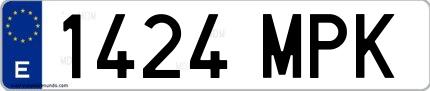 Ejemplo de matrícula española 1424 MPK