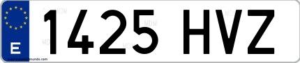 Ejemplo de matrícula española 1425 HVZ