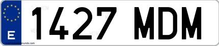Ejemplo de matrícula española 1427 MDM