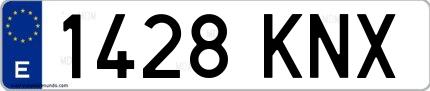 Ejemplo de matrícula española 1428 KNX