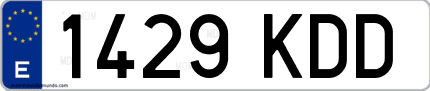 Ejemplo de matrícula de coche ordinaria 1429 KDD